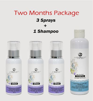 UNISEX 2 MONTH HAIR GROWTH PACKAGE (3 SERUMS/1 SHAMPOO)